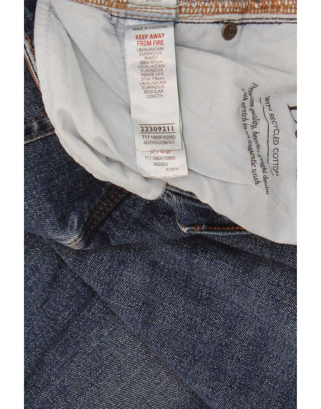 Marks & Spencer Jean droit homme SW38 L31 bleu coton