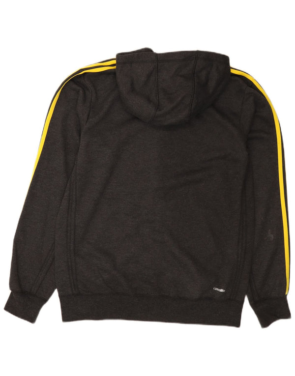 Adidas Pull à capuche zippé pour homme Large Gris Polyester