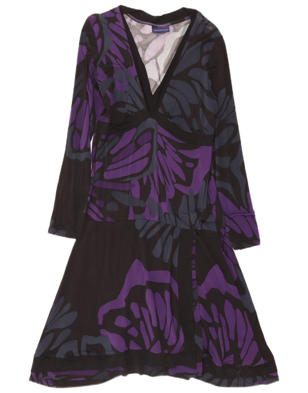 Trussardi Femme Robe Étagée À Motif Abstrait IT 46 Large Violet