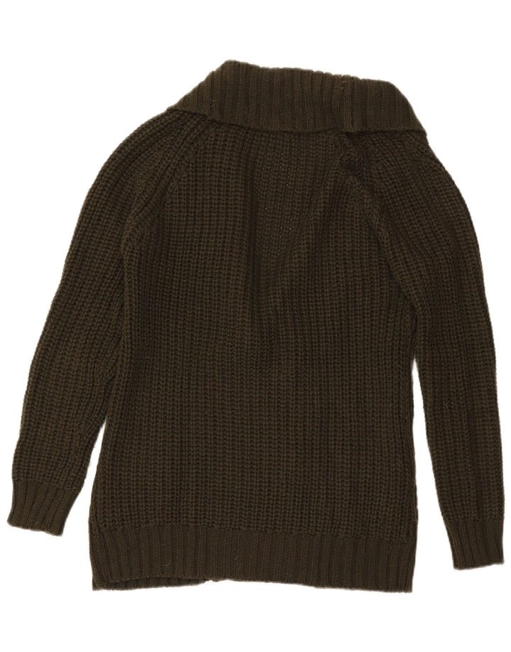Zara Cardigan à double boutonnage pour femme UK 14 Kaki moyen