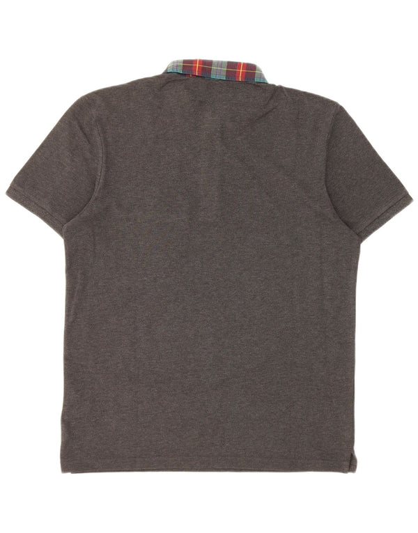 Lyle & Scott Polo à manches courtes pour hommes, grand, gris, coton classique
