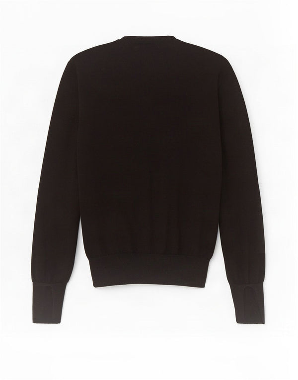 Zara Pull court à col rond pour femme UK 12 Noir moyen