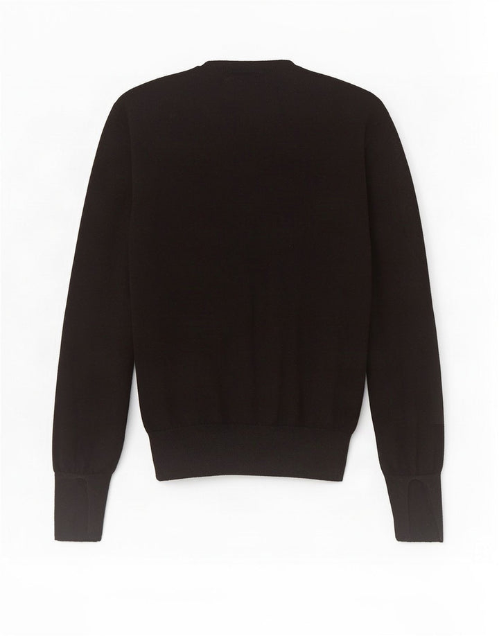 Zara Pull court à col rond pour femme UK 12 Noir moyen
