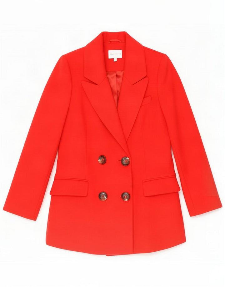 Veste blazer croisée pour femme UK 10 Small Rouge Polyester