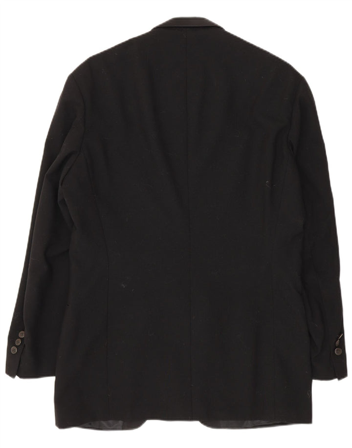 TLAPA Veste Blazer 1 Bouton pour Homme UK 38 Laine Vierge Noir Moyen