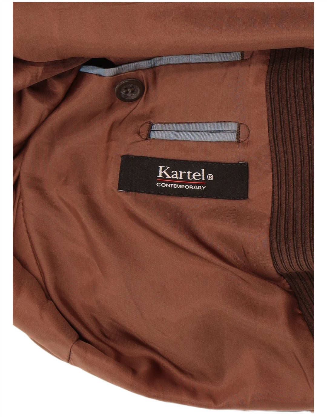 Kartel Veste blazer en velours côtelé à 2 boutons pour homme UK 38 Marron moyen