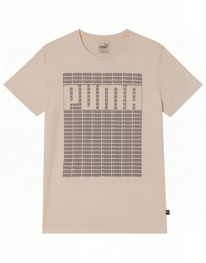 Puma T-shirt graphique pour hommes, grand, blanc, coton