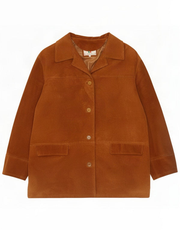 Lavorazione Artigiana Veste en daim surdimensionnée pour femme UK 16 Large Marron