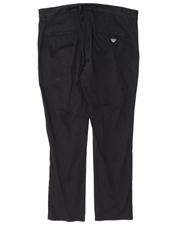 Armani Pantalon Chino Droit Homme EU 52 XL W38 L29 Bleu Marine Coton