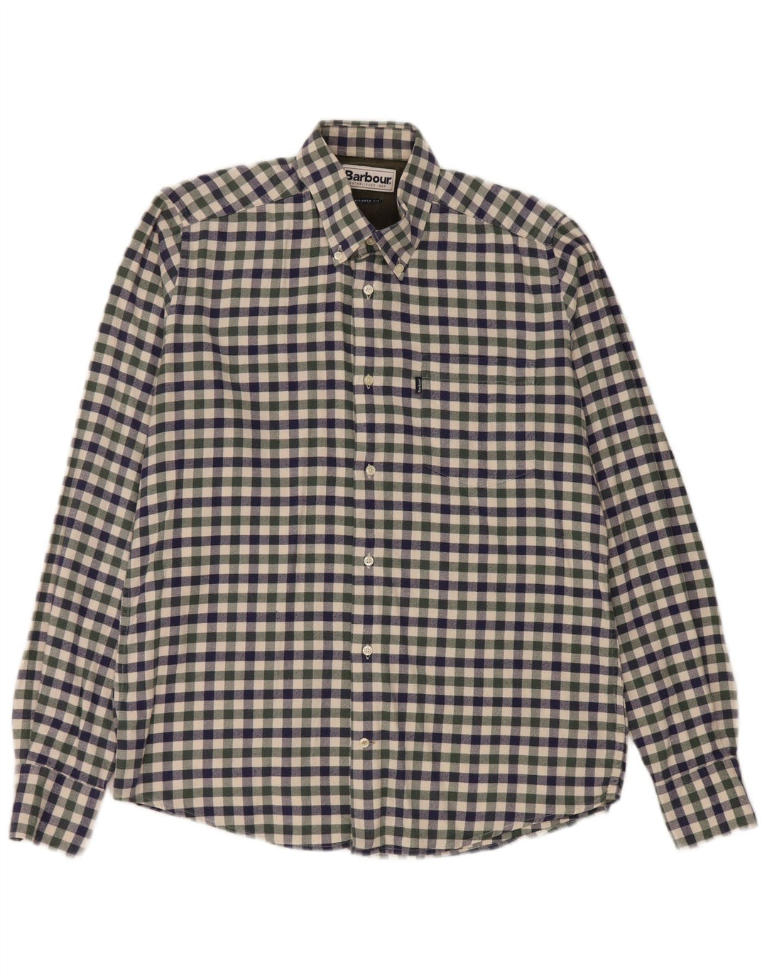 Barbour Chemise en flanelle coupe ajustée pour homme en coton vichy bleu moyen