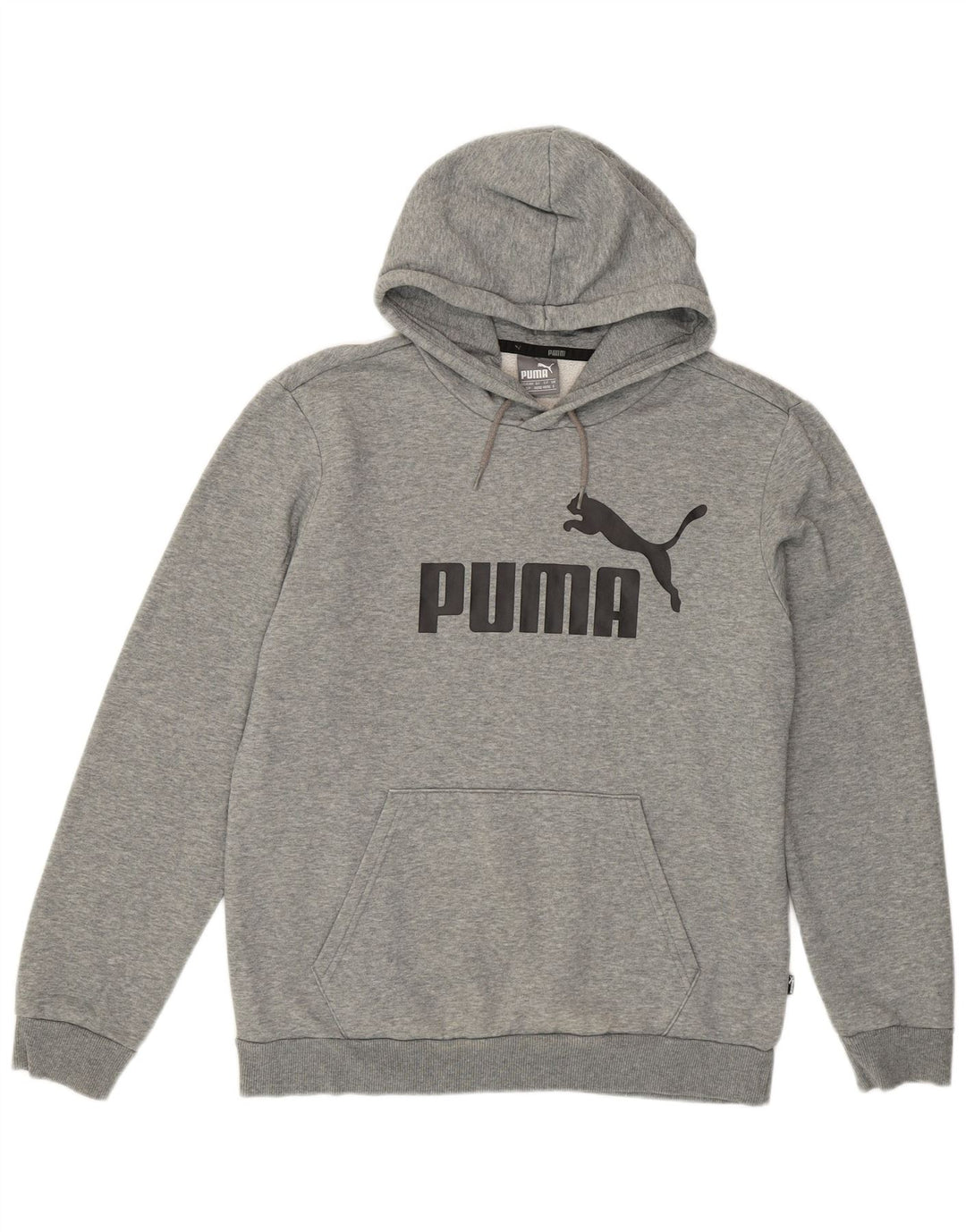 Puma Pull à capuche graphique homme petit gris chiné en coton