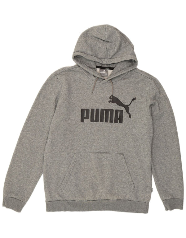 Puma Pull à capuche graphique homme petit gris chiné en coton