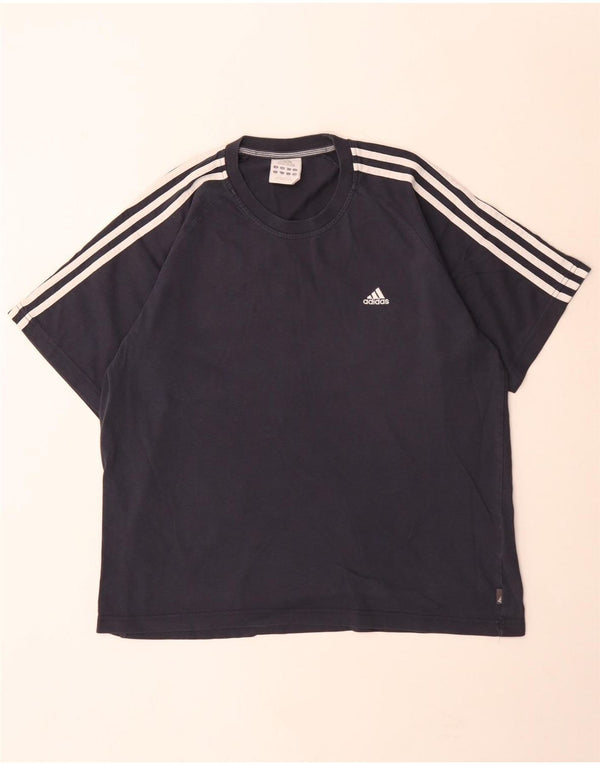 Adidas T-Shirt Homme Haut Large Bleu Marine Coton