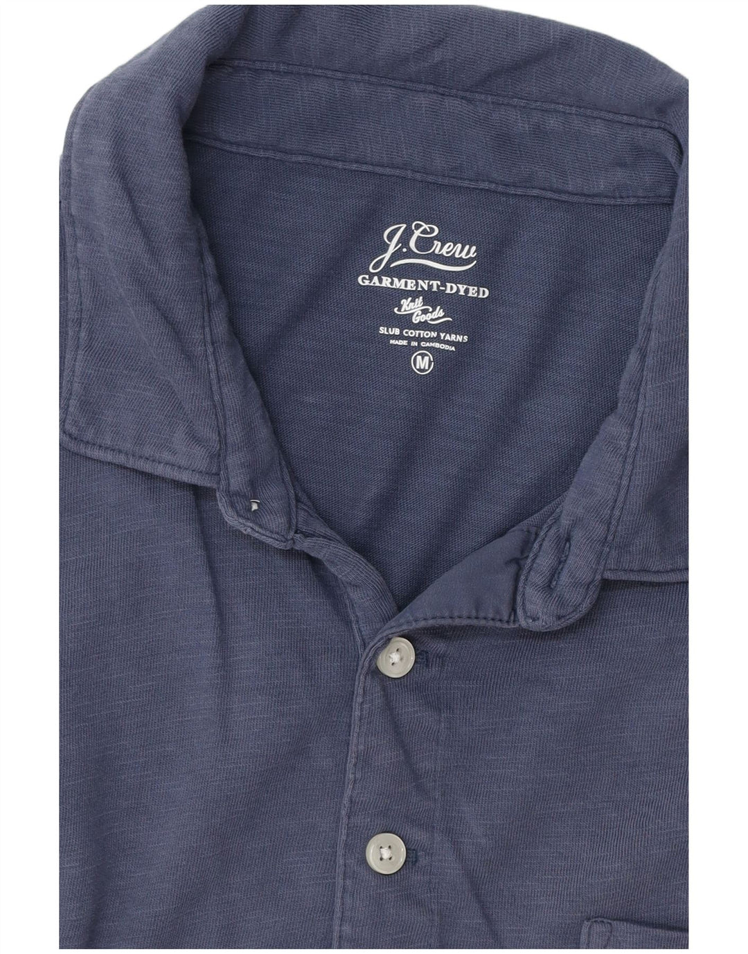 J. CREW Polo teint en pièce pour homme en coton bleu marine moyen