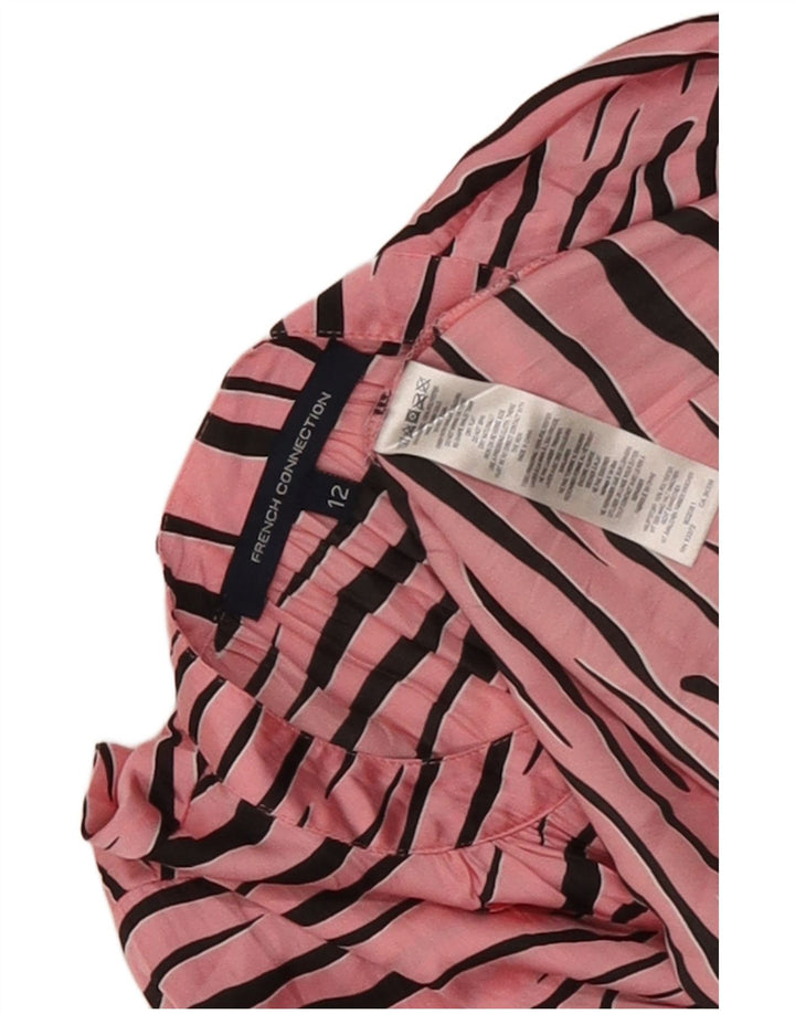 French Connection Haut Chemisier Femme Rose Moyen Imprimé Animal UK 42