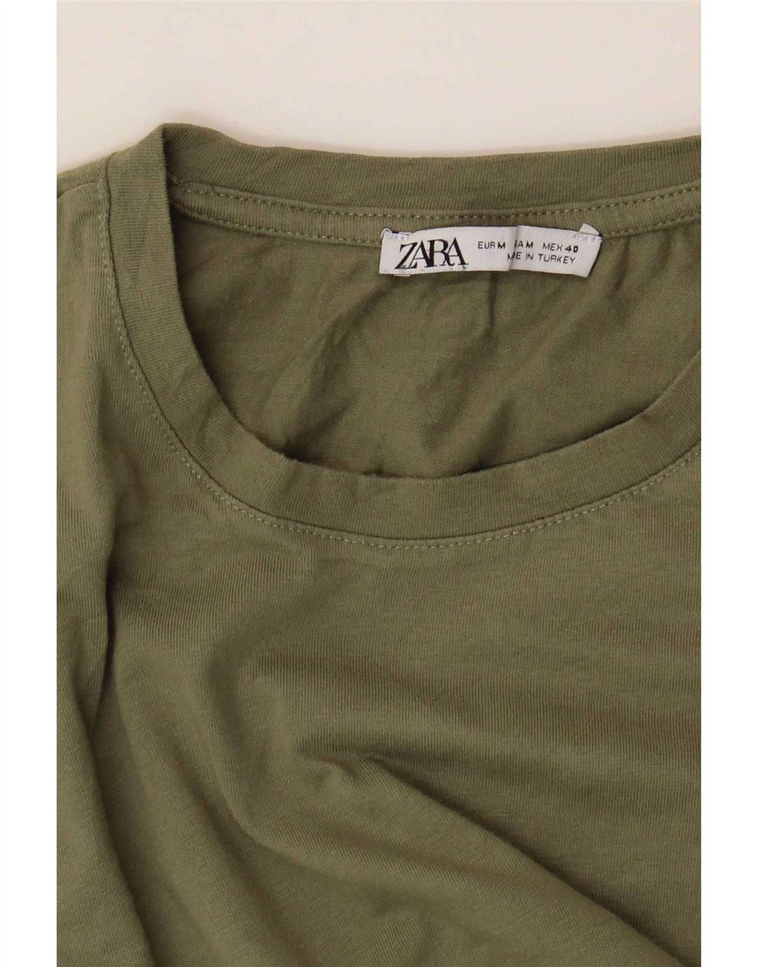 Zara T-Shirt Homme Kaki Moyen
