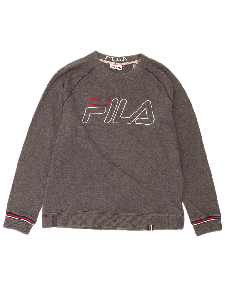 Fila Sweat-Shirt Graphique Homme Gris Moyen Coton