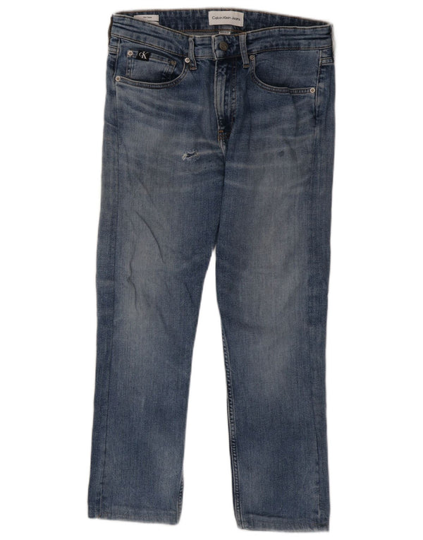 Calvin Klein Jean slim fuselé effet vieilli W29 L25 pour homme en coton bleu