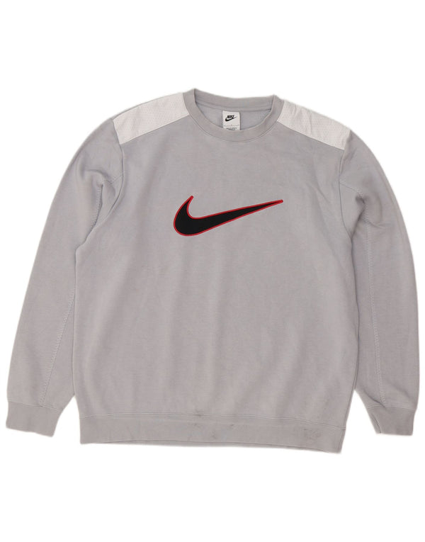 Nike Sweat-shirt graphique pour homme en polyester color block Gris Taille L