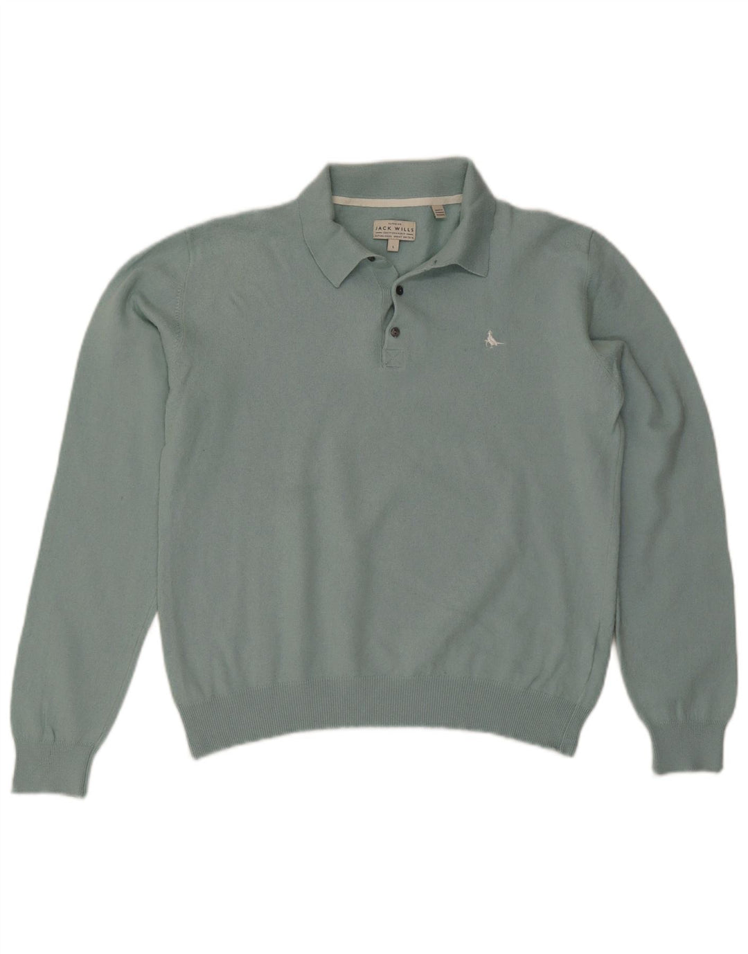 JACK WILLS Pull col polo pour homme en coton bleu moyen
