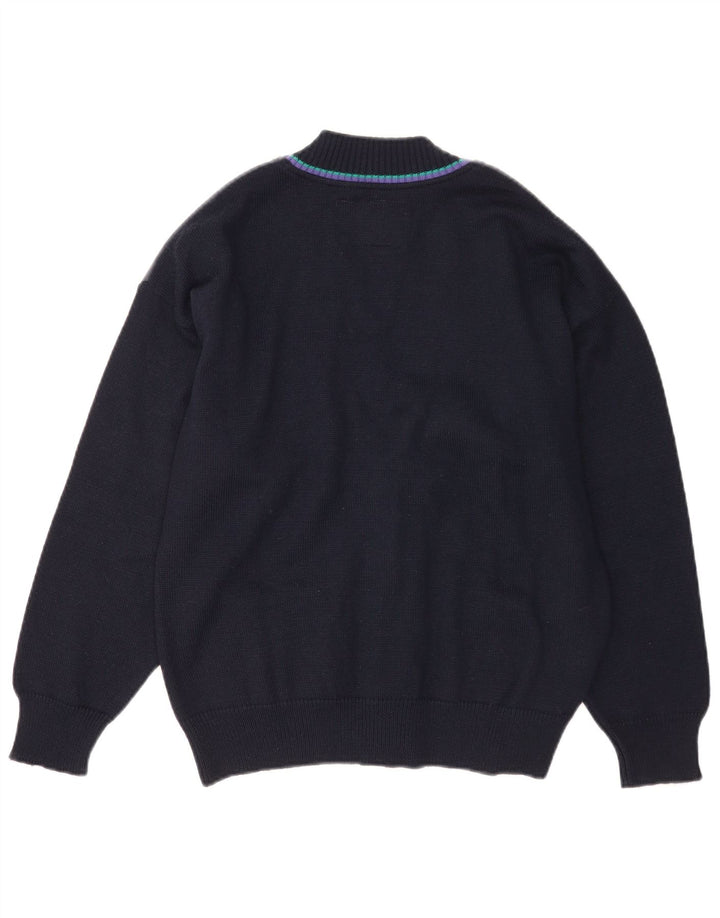 Il Granchio Pull Cardigan Homme Bleu Marine Moyen Laine Colorblock