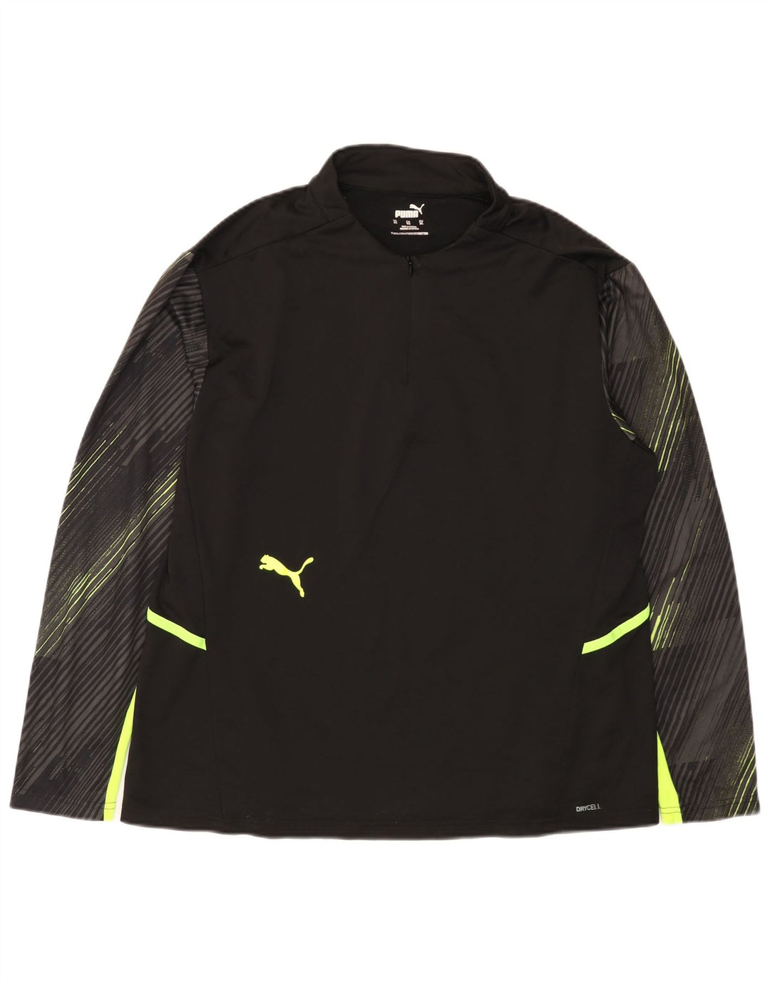 PUMA Haut de survêtement à col zippé pour femme UK 18 XL Noir rayé