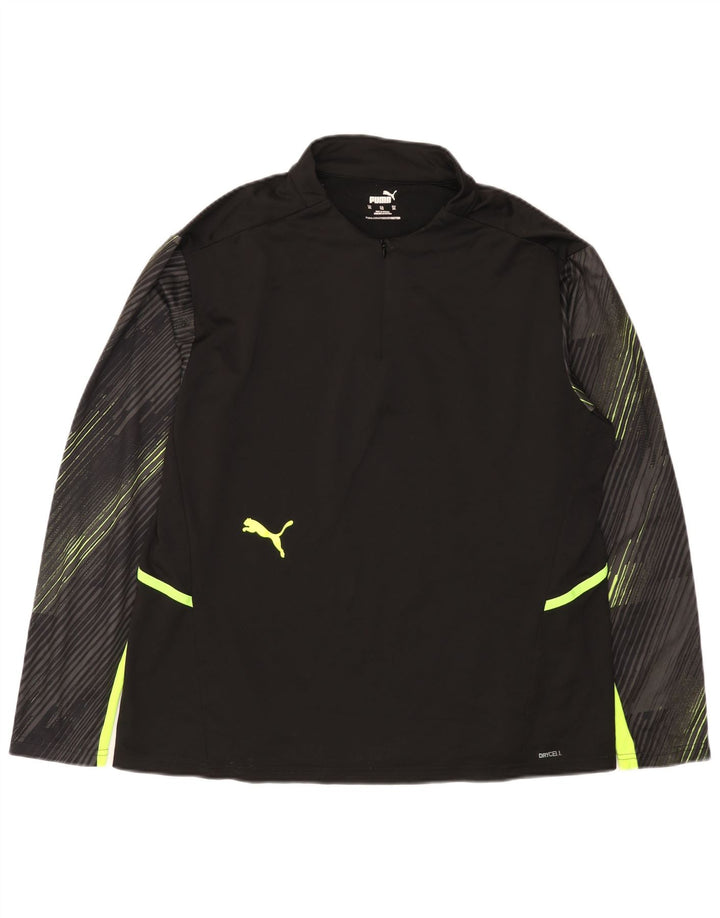 PUMA Haut de survêtement à col zippé pour femme UK 18 XL Noir rayé