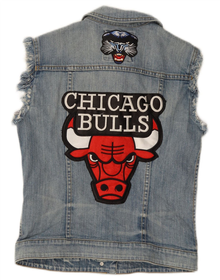 ESPRIT Chicago Bulls Graphic Denim Gilet UK 12 Bleu Moyen Coton