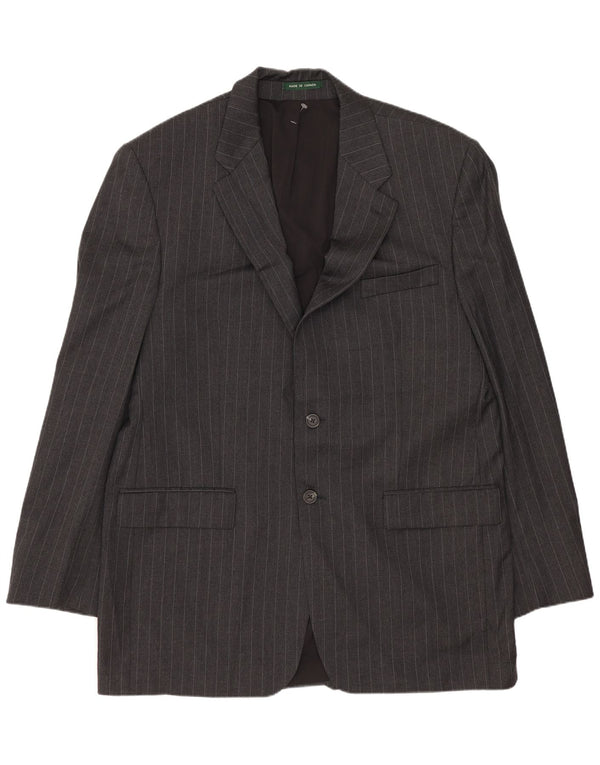 Ralph Lauren Veste blazer à 2 boutons pour homme UK 42 XL en laine à fines rayures grises