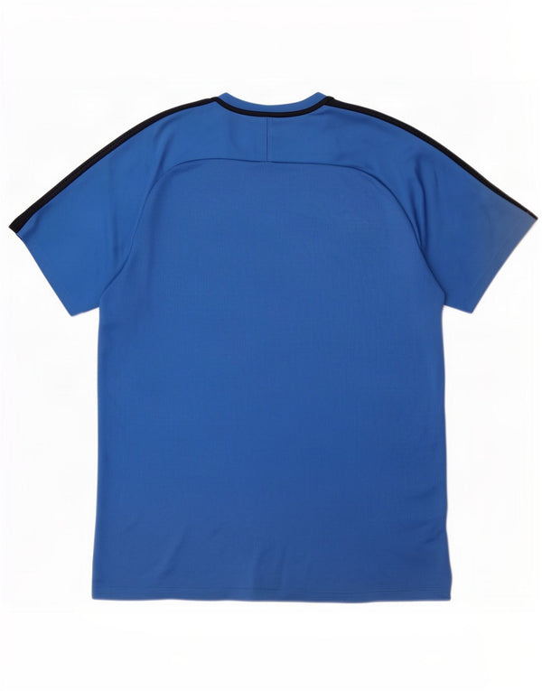 Nike Mens Dri Fit T-Shirt Top XL Blue Colourblock Polyester