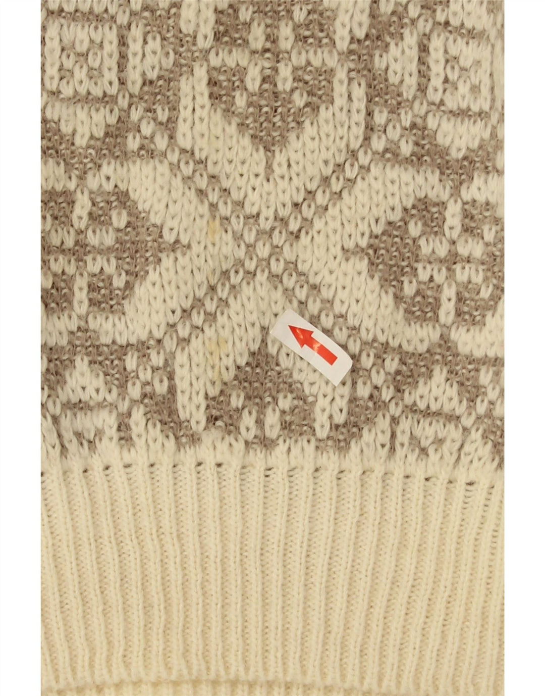 Ciao Pull col rond homme XL laine géométrique beige