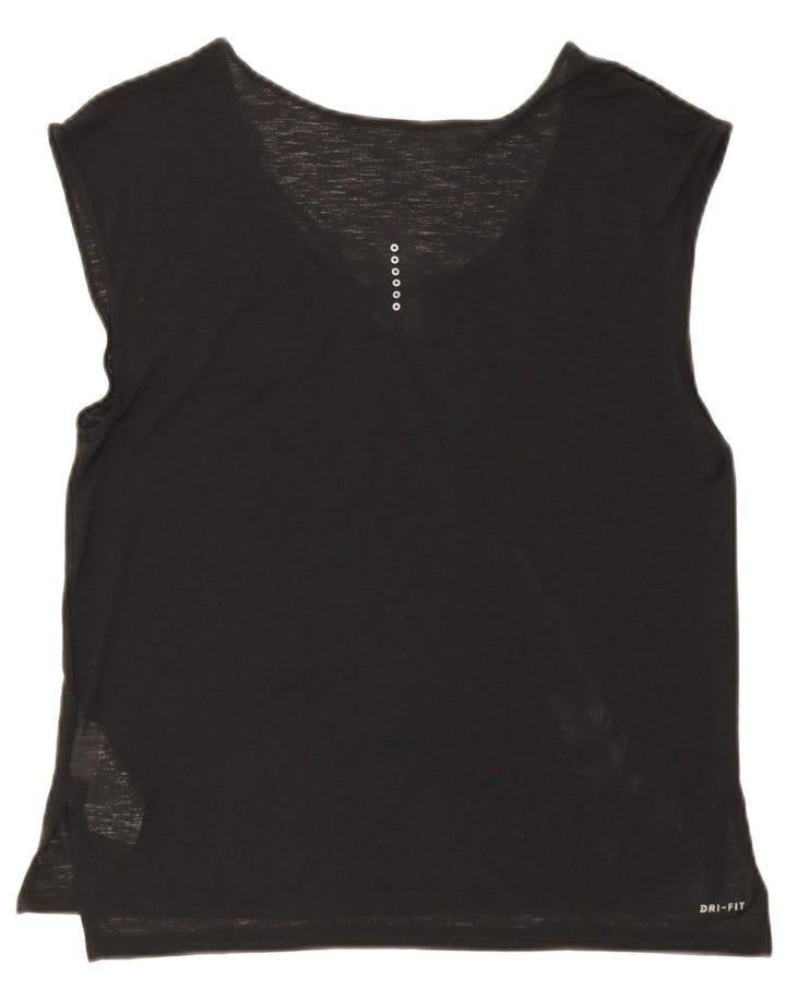 Nike Femmes Dri Fit Débardeur UK 14 Moyen Noir Polyester