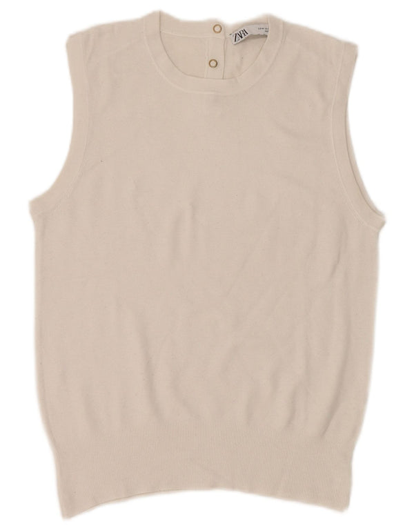 Zara Femme Débardeur UK 12 Medium Blanc
