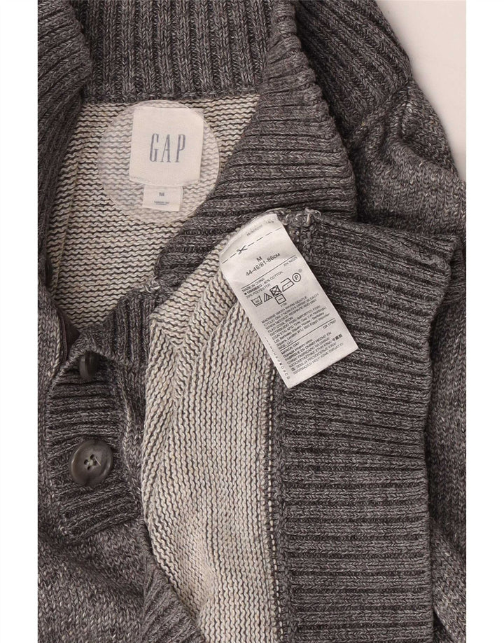 Gap Sweat-Shirt Col Boutonné Homme Gris Moyen Moucheté Coton