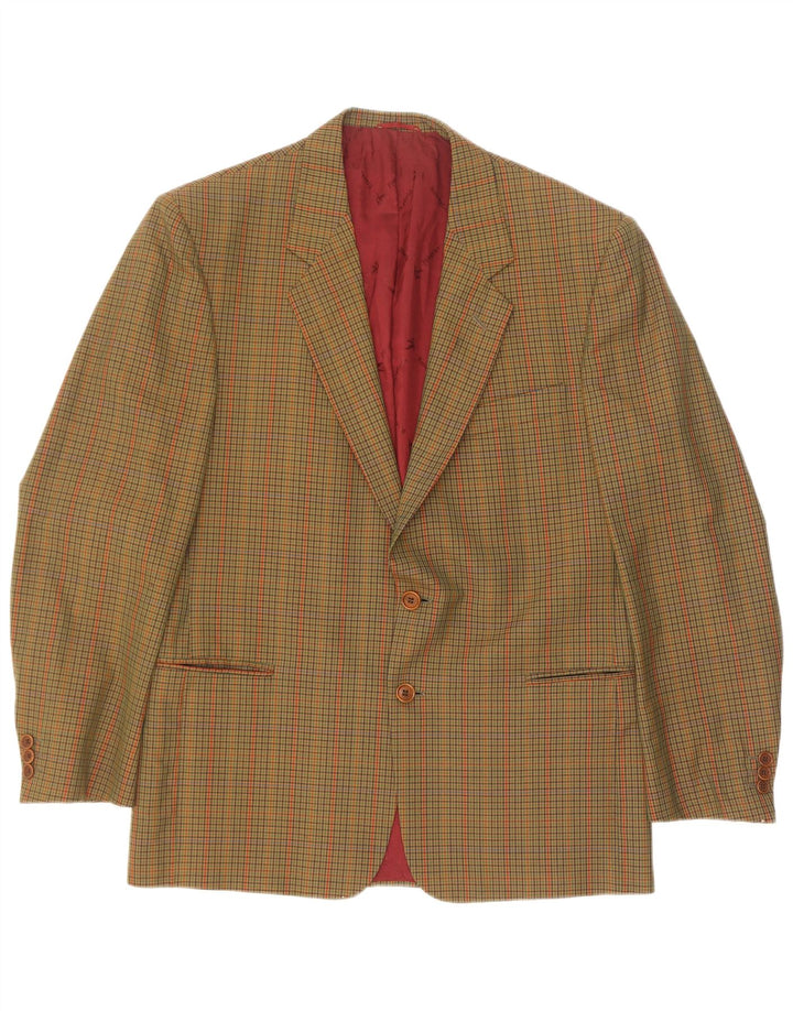 Brooksfield Veste Blazer 2 Boutons Homme IT 52 XL Laine Vichy Vert