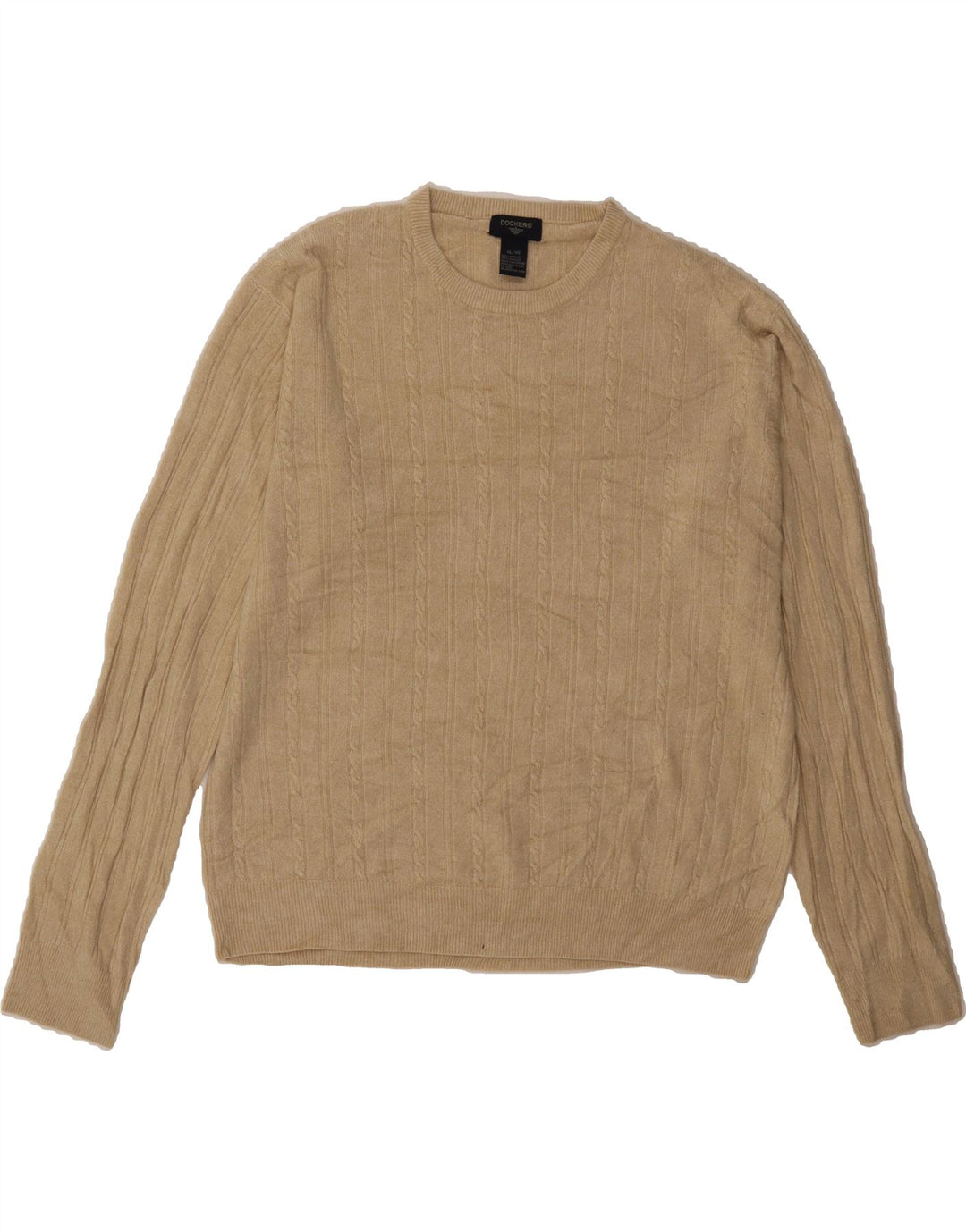 DOCKERS Mens Crew Neck Jumper Sweater XL Beige Acrylic Vintage Dockers and Second-Hand Dockers from Messina Hembry 