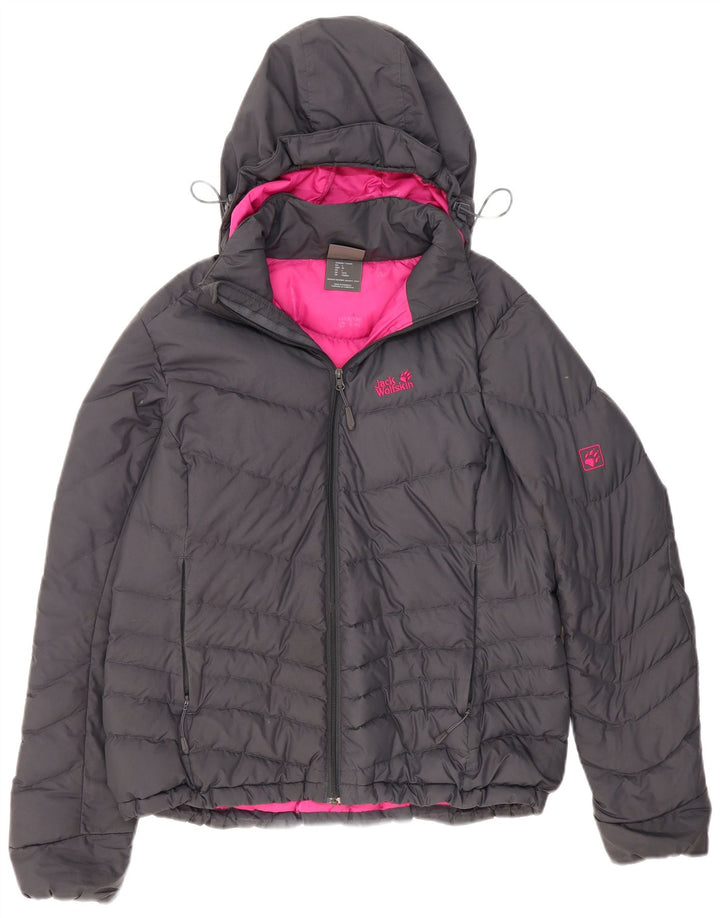 Jack Wolfskin Veste matelassée à capuche standard pour femme UK 16 Large Gris