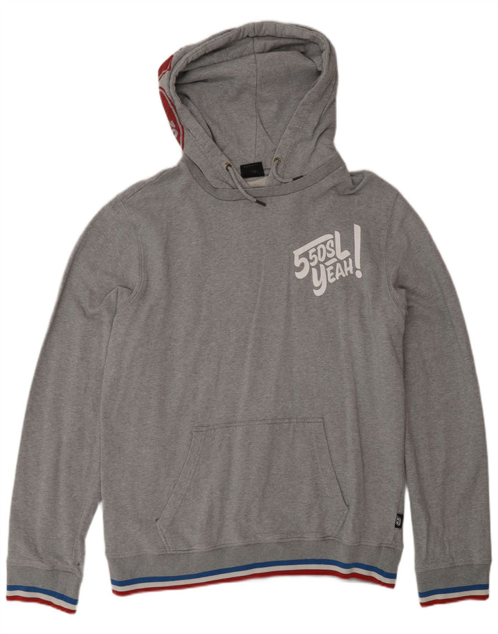 Diesel Pull à capuche graphique 55DSL pour homme XL Gris