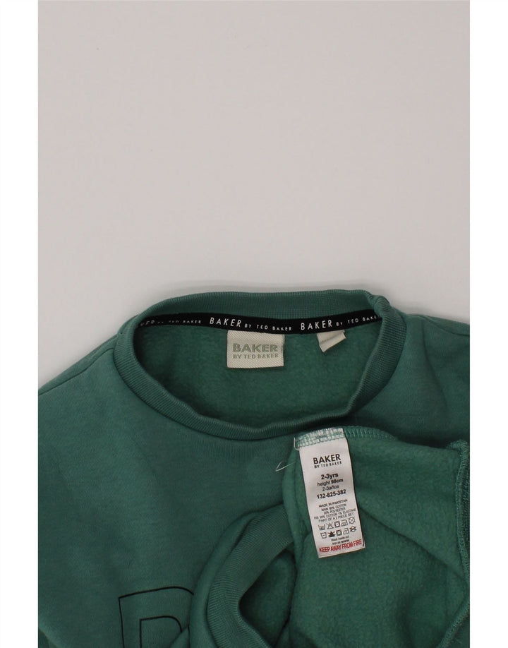 Ted Baker Sweat-shirt graphique pour garçon 2-3 ans Vert Coton