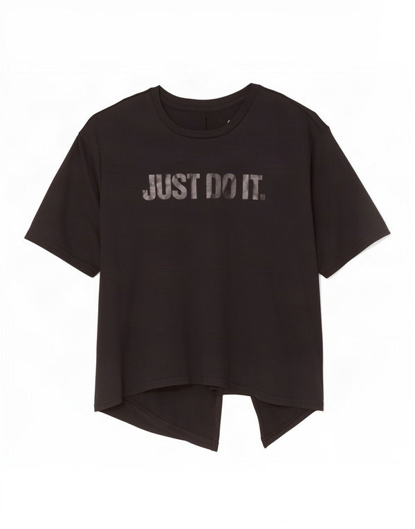 Nike T-shirt graphique surdimensionné Dri Fit pour femme UK 10 Small Noir