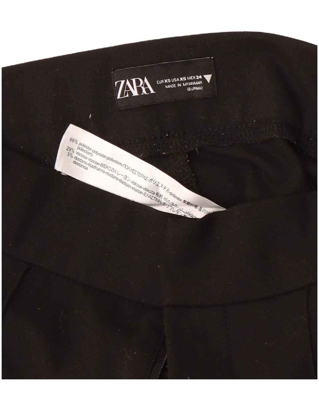 Pantalon de costume bootcut femme ZARA XS W24 L27 noir polyester