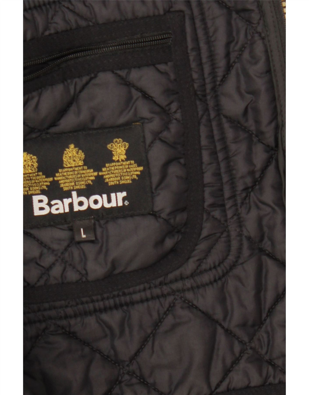 Barbour Manteau matelassé pour homme UK 40 Large Noir Polyester
