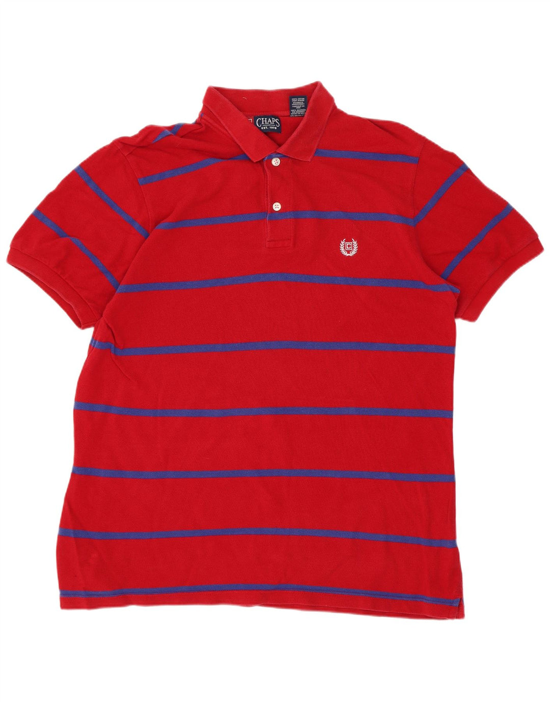 Polo Homme Chaps Coton Rayé Rouge Moyen