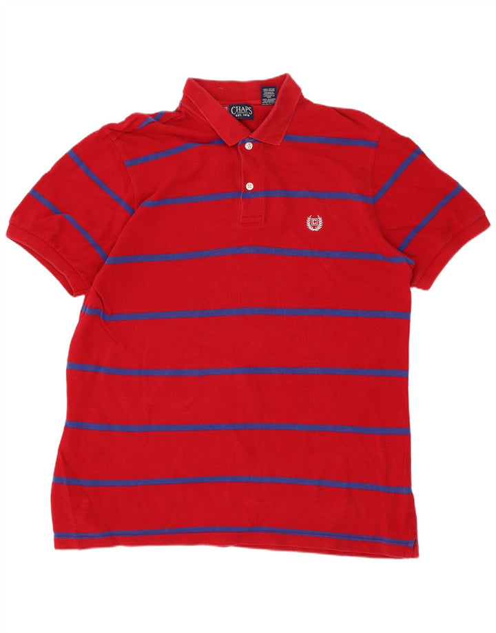 Polo Homme Chaps Coton Rayé Rouge Moyen