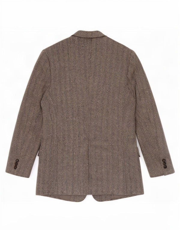 Harris Tweed Veste Blazer Coupe Régulière pour Homme UK 42 Gris Moyen à Chevrons