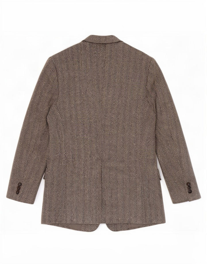 Harris Tweed Veste Blazer Coupe Régulière pour Homme UK 42 Gris Moyen à Chevrons