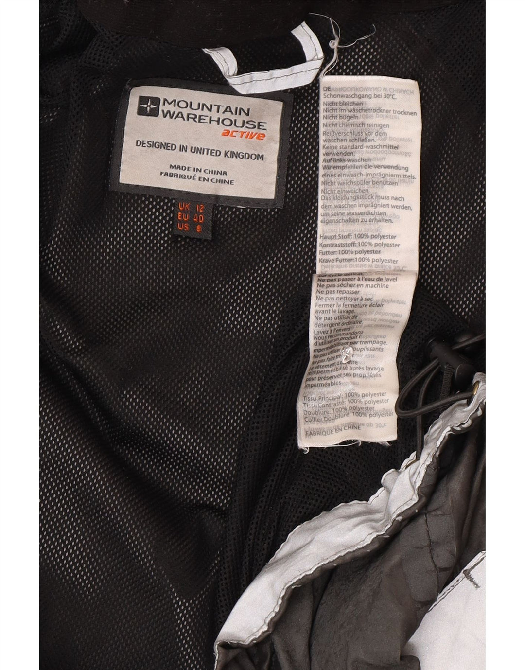 Mountain Warehouse Veste coupe-vent pour femme UK 12 Gris moyen Sports