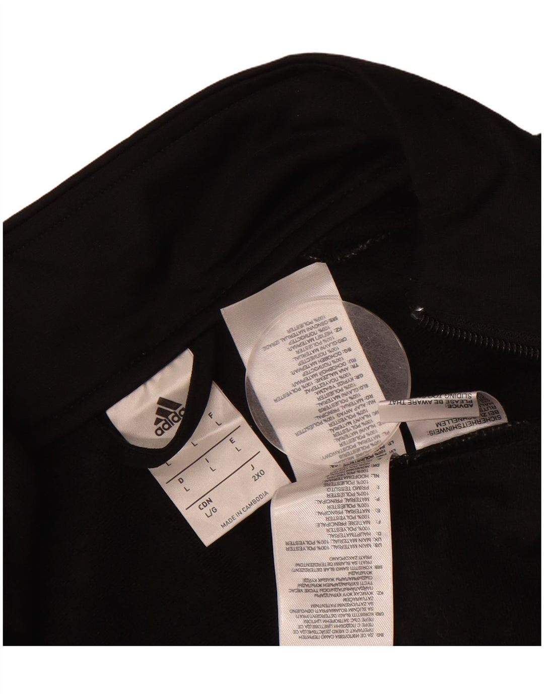 ADIDAS Mens Tracksuit Top Jacket Large Black Polyester