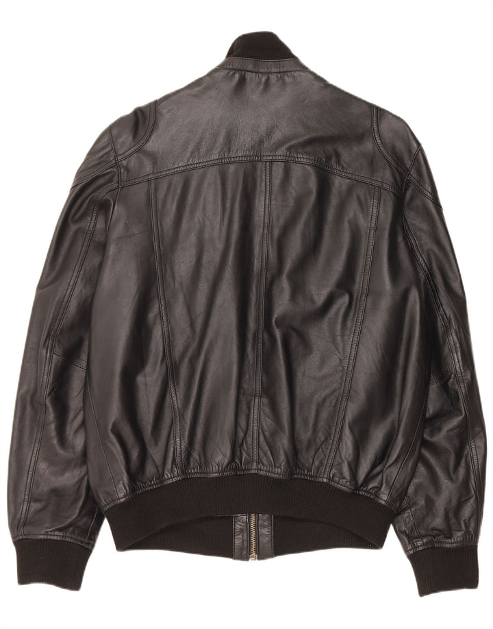veste en cuir homme vintage UK 40 Grand cuir noir