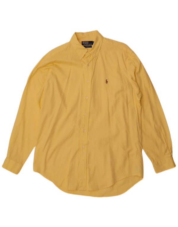 Polo Ralph Lauren Mens Yarmouth Loose Fit Shirt Taille 16 Grand Coton Jaune